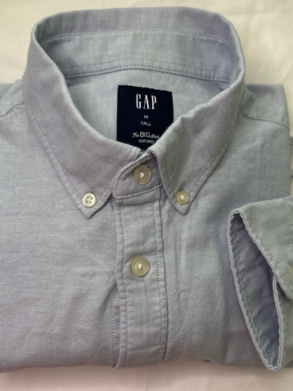 GAP Men's Pale Blue Oxford Button-Down Shirt